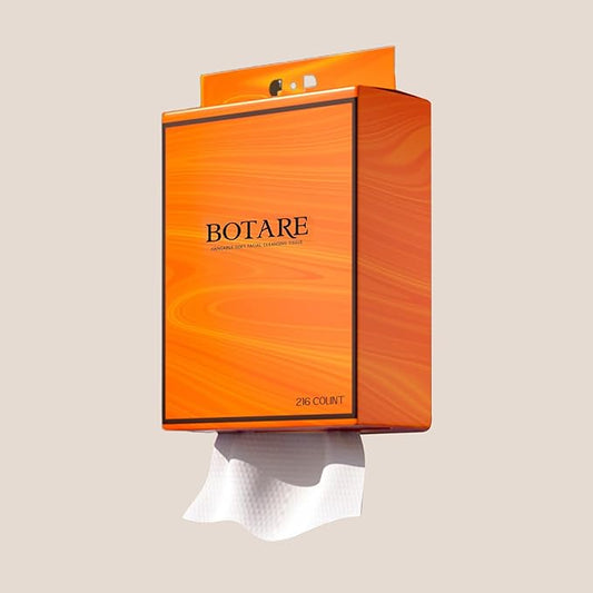 Botare Hanging Disposable Face Towels Plus, Dry/Wet Dual-Use, Extra Large Thick 3D Soft Washing Wipes (Reusable) for Makeup Removal, Daily Facial Cleansing and Use Anywhere 216 Count (1 Pack)