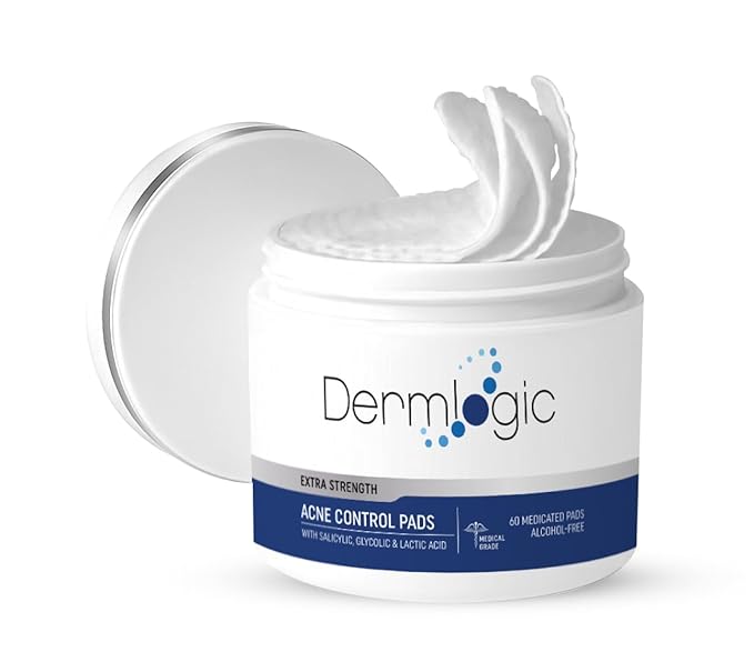Acne Treatment Pads-Contains Glycolic, Lactic, Salicylic Acid. Eliminates Oily Skin, Clogged Pores & Cystic Breakouts. Removes Dark Spots, Whitehead & Blackhead Pimples for Face & Body.