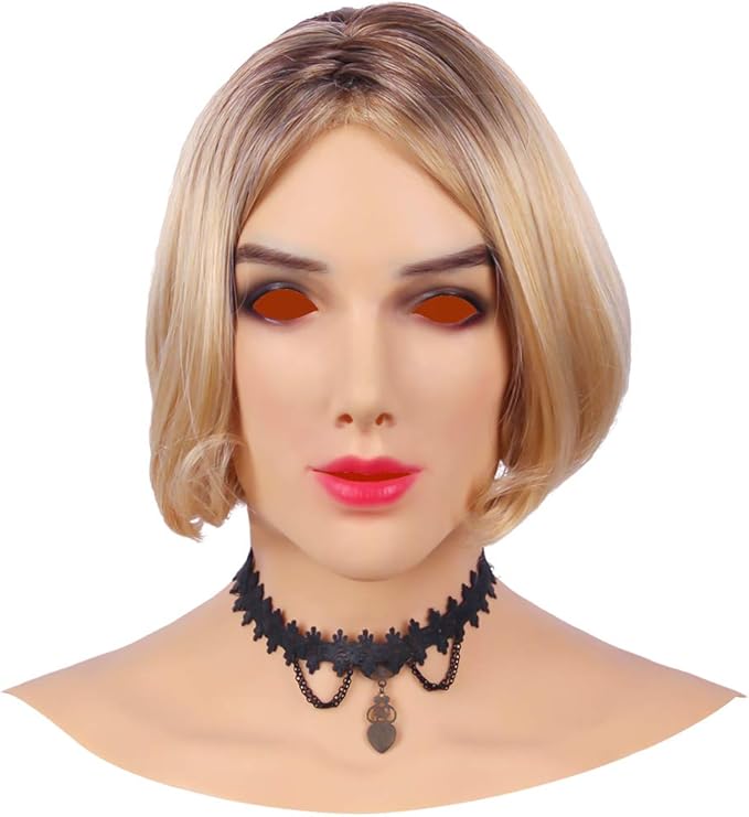 Minaky Hand-made Silicone Head Mask America Girl for Crossdresser Transgender Costumes Drag Queen