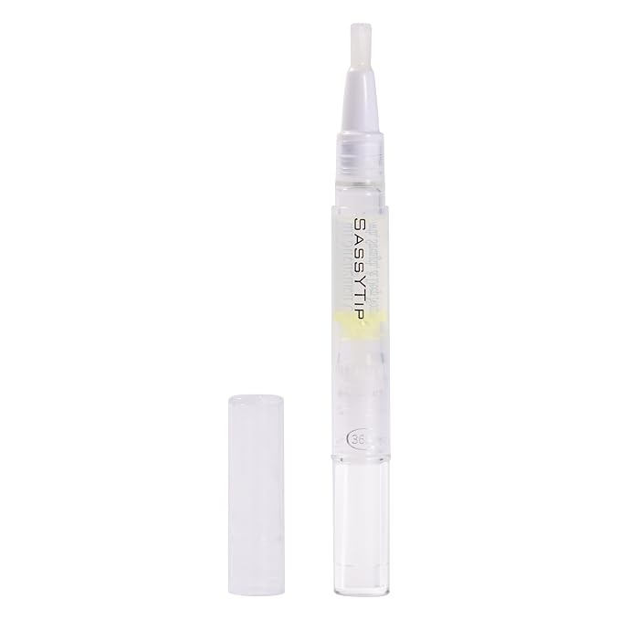 SASSYTIP Nail Strengthen Oil Pen | Fast-Absorbing Cuticle Oil with Biotin & Ginseng | For Brittle & Peeling Nails | Jasmine, Rose, Lemon Scents | Home, Office, Travel Use (Lemon)