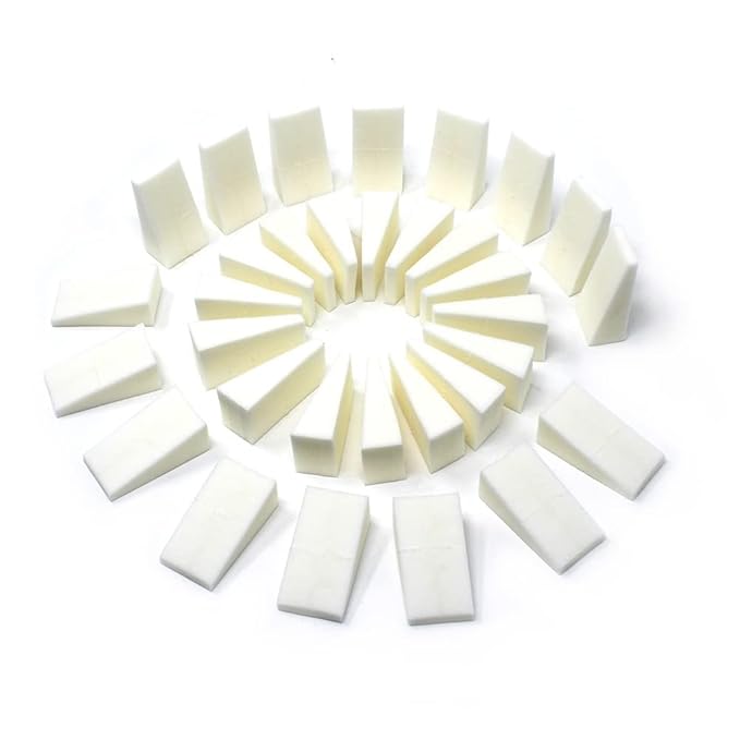 Amazon Basics Cosmetic Rectangular Foam Wedges, 192 Count (48 Packs of 32), White (Previously Solimo)
