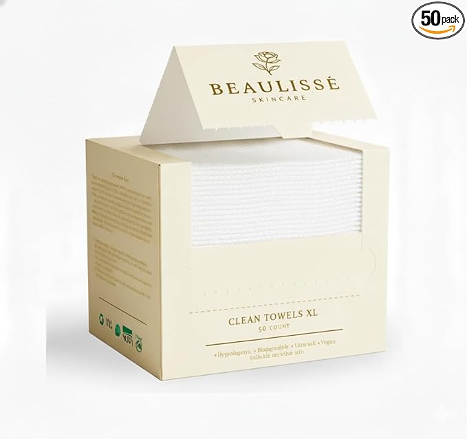 BEAULISSÉ™ Disposable Face Towel - Facial Towels Disposable - Face Towels - Face Cloth - Clean Towels XL - Make Up Towels for Face - Skin Towels - Dry face Wipes