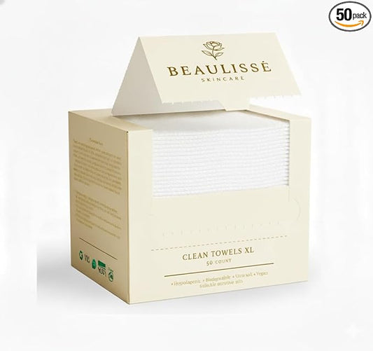 BEAULISSÉ™ Disposable Face Towel - Facial Towels Disposable - Face Towels - Face Cloth - Clean Towels XL - Make Up Towels for Face - Skin Towels - Dry face Wipes