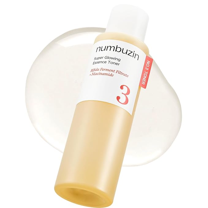 numbuzin No.3 Super Glowing Essence Toner, Fermented Toner for Skin Glow & Texture, Bifida, Niacinamide, Hydrating, Radiance-Boosting Essence, Fragrance-Free, 6.76 fl oz (200ml)