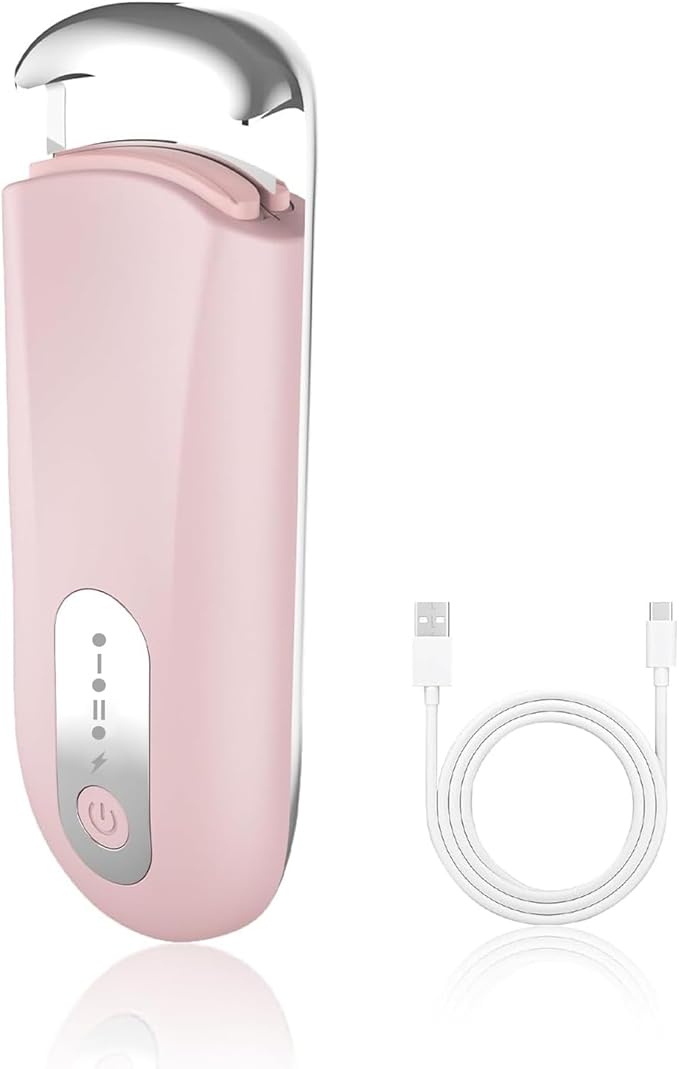 Hsenowi Heated Eyelash Curler for Natural Lashes 2-Level Adjustable Temperature Mini Electric Lash Curler Fast 3-Second Heat Up 24 Hours Long-Lasting Curl