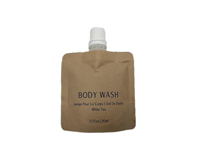 BIO CORN Body Wash Recyclable Kraft Paper Pouch Bag (100 Pack, 1.1oz/30ml)