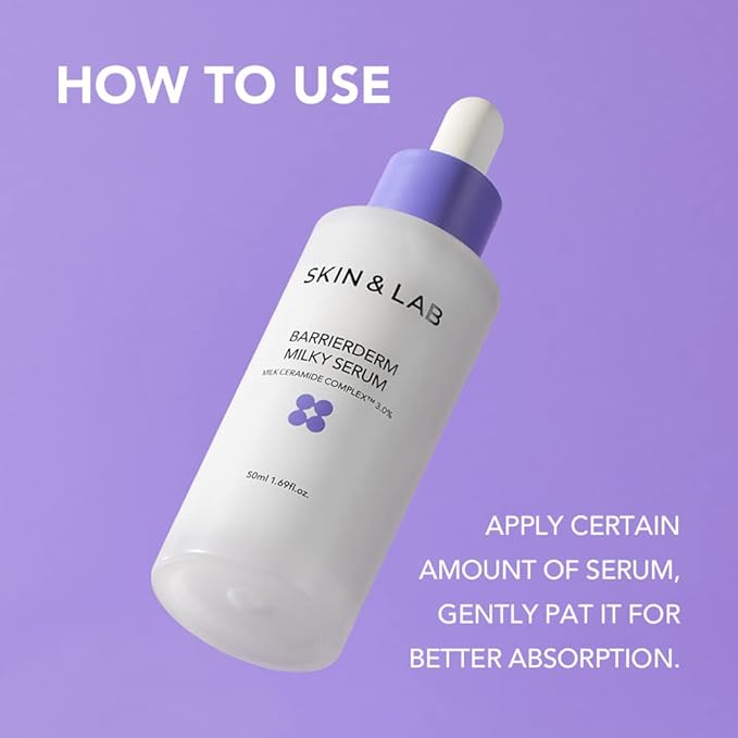 [SKIN&LAB] Barrierderm Milky Serum | Milk Ceramide Complex, Squalane, and Panthenol to repair Skin Barrier | Made in Korea | 1.69 Fl Oz