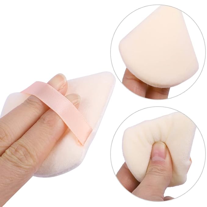 Pimoys 12 Pieces Powder Puff Face Triangle Powder Puffs for Loose Powder Setting Powder Cosmetic Foundation Makeup Blender Sponge Beauty Makeup Tool(Black, Flesh)