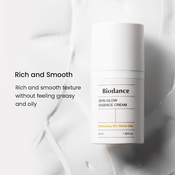 BIODANCE Skin-Glow Essence Cream, Moisturizing, Anti-Aging, Hyaluronic Acid & Ceramide Facial Moisturizer, Korean Skin Care, Gifts for Women | 1.69 fl.oz, 50ml