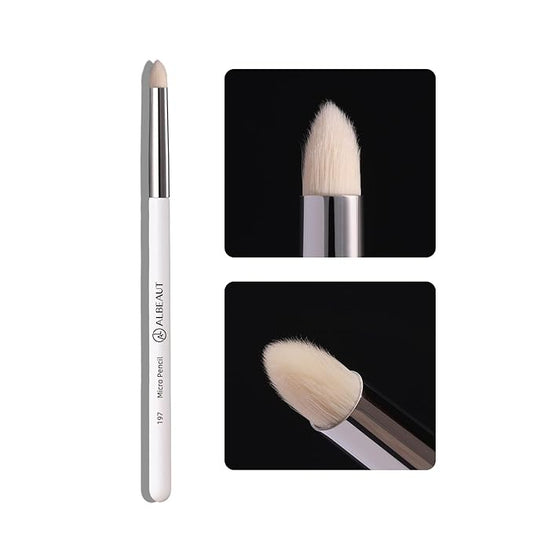 Small Eyeshadow Brush, Soft Firm Pencil Brush with Precise Point, Delicate Areas Eye Shadow Applicator for Inner Eye & Different Eye Shape (197 Micro Pencil)