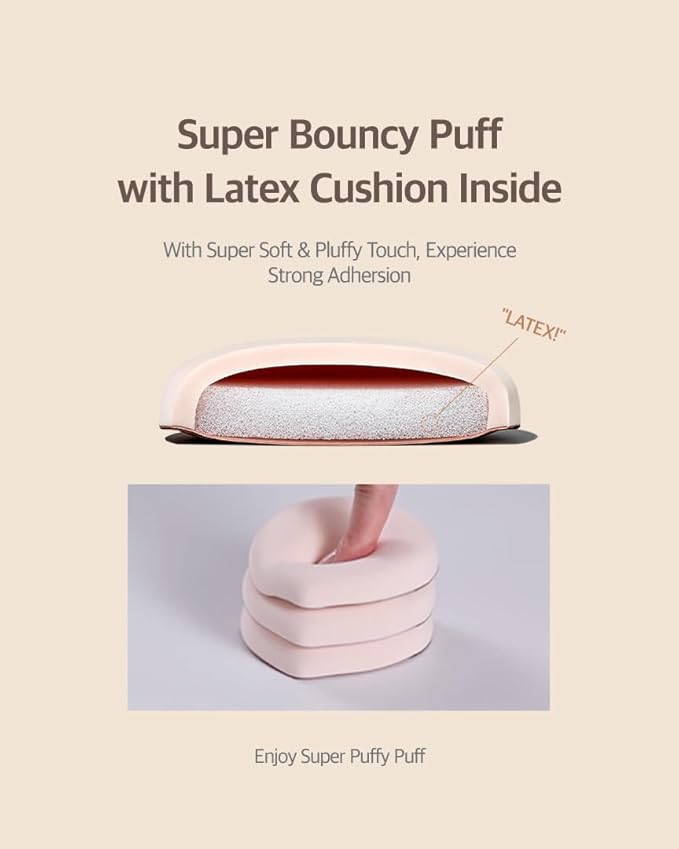 STUDIO17 Pang Pang Makeup Powder Puff 1 Pc | Big Makeup Sponge for Foundation | Fluffy Cushion Puff Blender With Latex | Korean Makeup Puff for Foundation and Powder | 2.2In Diamater