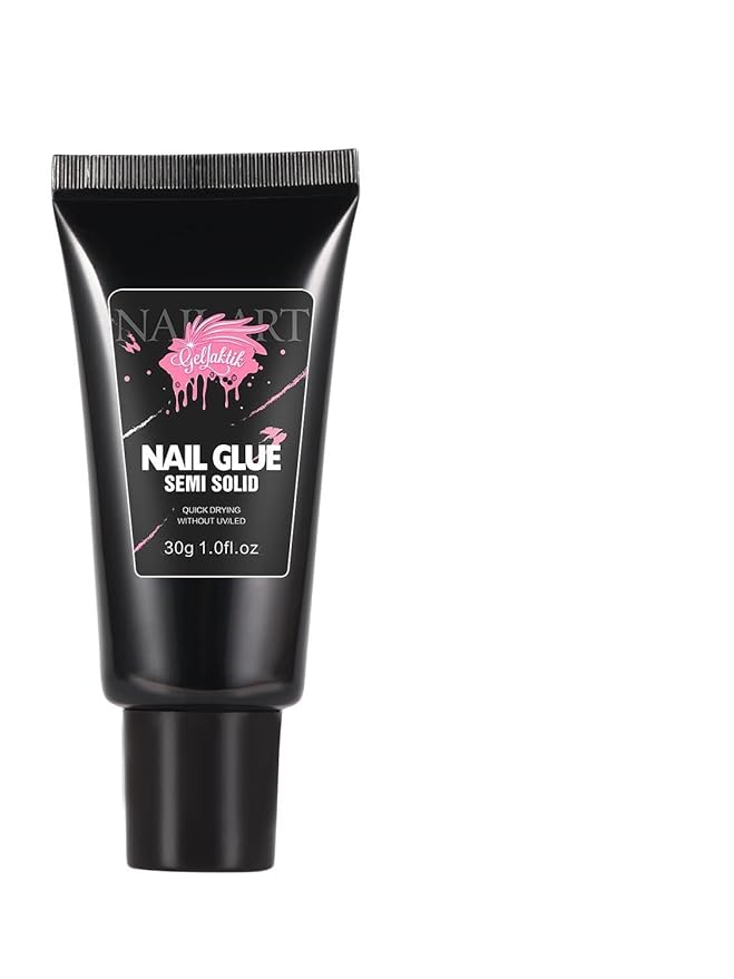 30ML Strong Nail Glue for Press On Nail Tips, Glue Gel for False Nails Fake Acrylic Nail, Upgraded Quick Drying, No Lamp Needed, Long Lasting