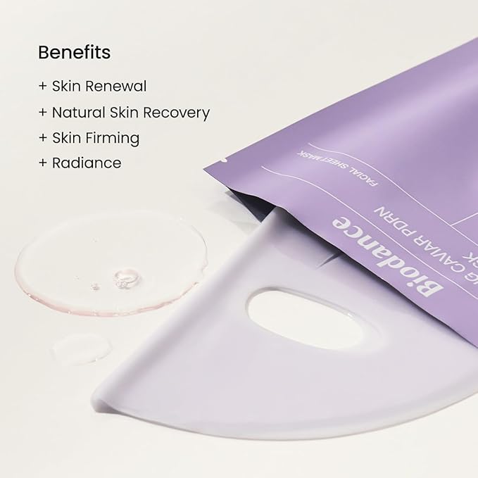 BIODANCE Rejuvenating Caviar PDRN Real Deep Mask, Overnight Hydrogel Mask, Skin Firming & Radiance Boost, Enhancing Recovery for All Skin Types, Korean Skin Care, Gifts for Women | 1.19oz(34g) x 4ea