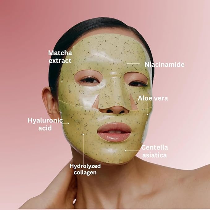 Matcha Mask – Calming Peel Off Mask for Face – Deep Cleansing & Hydrating Green Tea Facial Mask for Smooth, Radiant Skin (4 units)