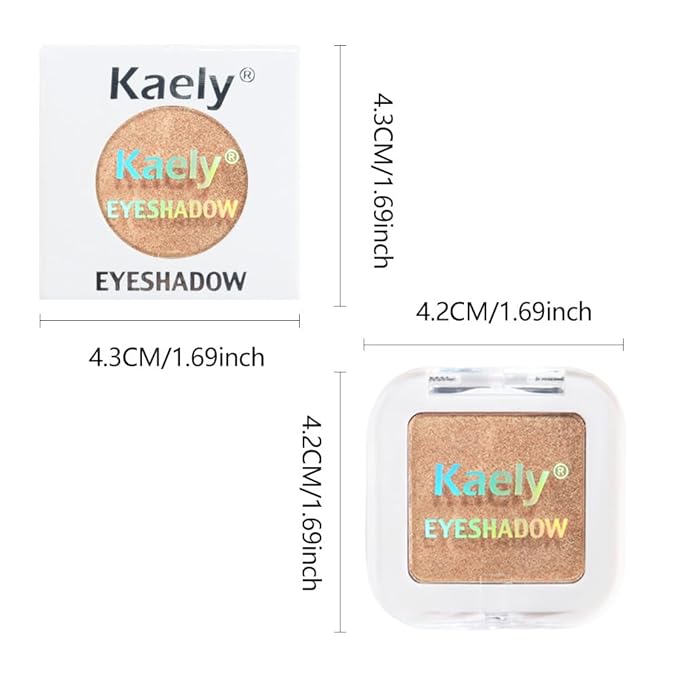 Glitter Single Eye Shadow Palette Makeup, Golden Sparkle Shimmer Monochrome Eyeshadow For Older Women, Mini Pressed Pigmented Waterproof Sombras Para Ojos,Vegan, Talc, Paraben&Cruelty Free