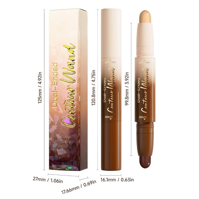 evpct Nude Brown & Nude Cream Foundation Stick Face Body Makeup Dual Ended, no Transfer Waterproof 2 in 1 Cream Concealer Stick Contouring Makeup, Nose Contour Bronzer Sticks Face Highlighter Make up
