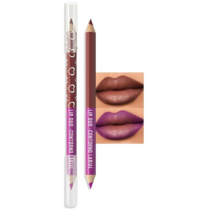 Hxssll Dual-Ended Crayon Matte Lip Liner Waterproof Long-Lasting Lip Liner & Lipstick – Deep Brown & Taupe – Smudge-Proof, Hydrating, High Pigment Lip Contour Pencil for Perfect Lip Makeup 06#