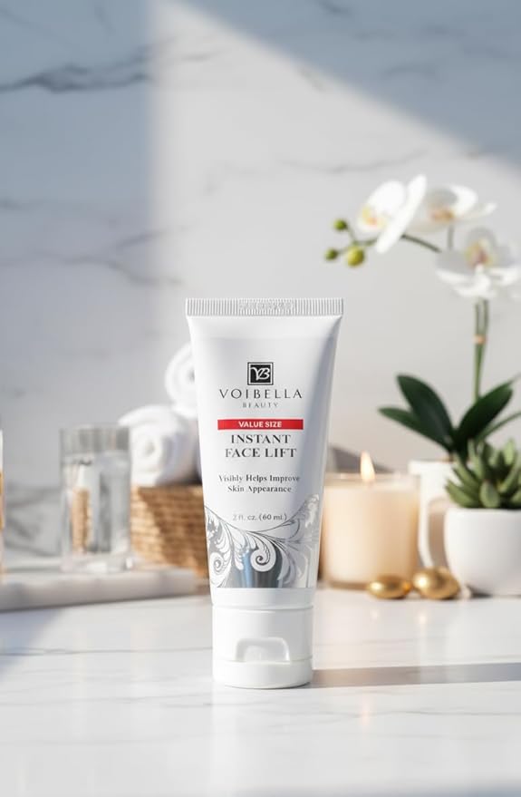 Instant Face Lift Cream 2 oz - Best Eye, Neck, Face Tightening, Lifting & Firming Serum To Smooth Appearance, Hide Loose Sagging Skin, Puffiness, Fine Lines & Wrinkles in Mins (Peptides & Stem Cells)