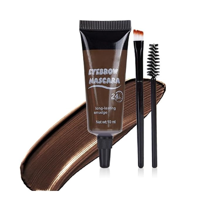 Three Dimensional Eyebrow Dye Cream,Long-lasting Waterproof Smudge-proof Liquid Eyebrow Gel,Thickening Brow Mascara Professional Brow Color Kit (#03)
