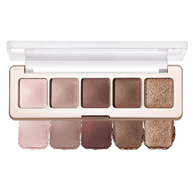 Neutral Nude Matte & Shimmer Eyeshadow Palette – Pink, Cocoa Brown & Champagne Gold Shades, Warm Nude Glitter Eye Shadow Contour Palette for Mature Women, Blue Green Eyes & Daily Natural Makeup