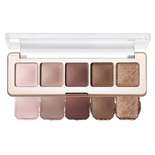 Neutral Nude Matte & Shimmer Eyeshadow Palette – Pink, Cocoa Brown & Champagne Gold Shades, Warm Nude Glitter Eye Shadow Contour Palette for Mature Women, Blue Green Eyes & Daily Natural Makeup