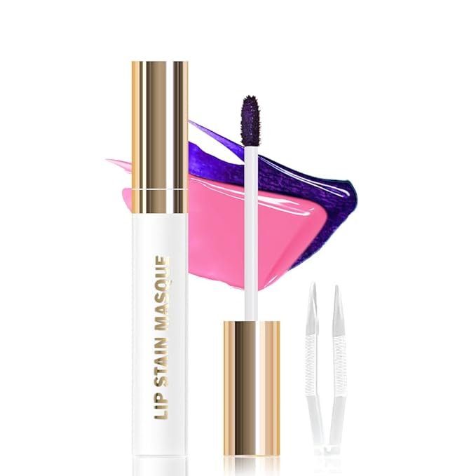 JUAAZIN Peel Off Lip Stain Tattoo with Tweezer - Light Pink Matte Lip Tint, Long Lasting Waterproof Transfer-Proof Lip Stain, Cruelty-Free Lip Masque for All Skin Types, Valentine's Day Gift 07#