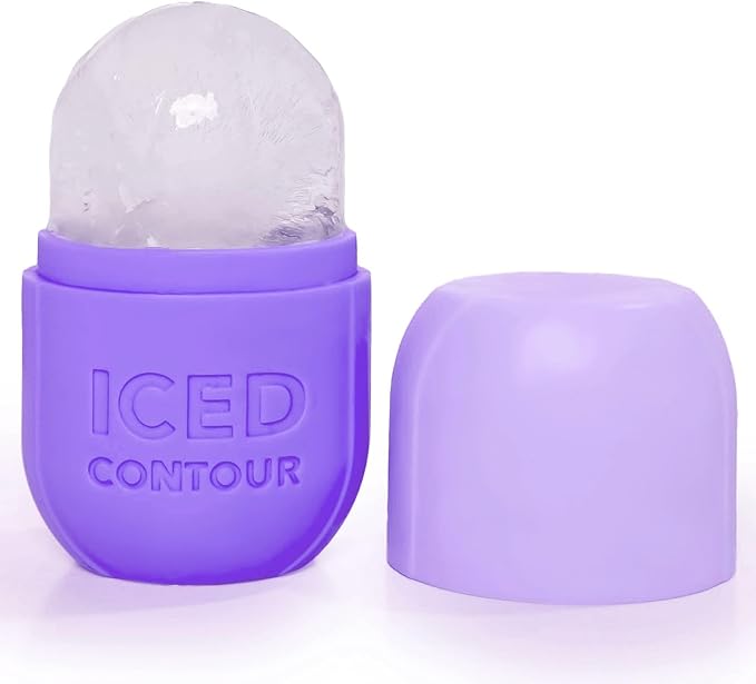 Ice Cube Roller, ice Roller for face, Cold Therapy for Injuries, Beauty Essentials, Ice Mold for Face Massager, face ice Roller, Skin Care Remove Fine Lines Shrink Pores Reduce Acne (Purple)
