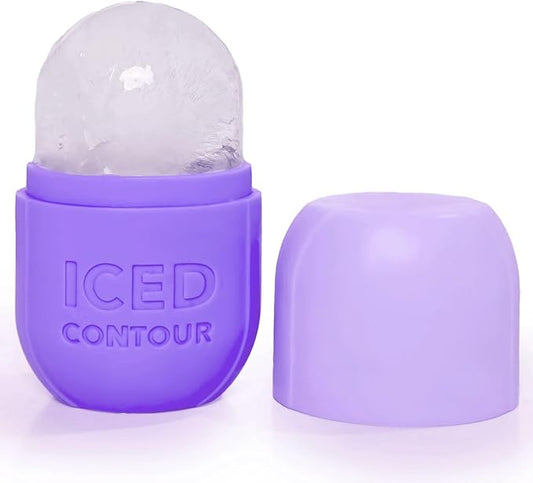 Ice Cube Roller, ice Roller for face, Cold Therapy for Injuries, Beauty Essentials, Ice Mold for Face Massager, face ice Roller, Skin Care Remove Fine Lines Shrink Pores Reduce Acne (Purple)