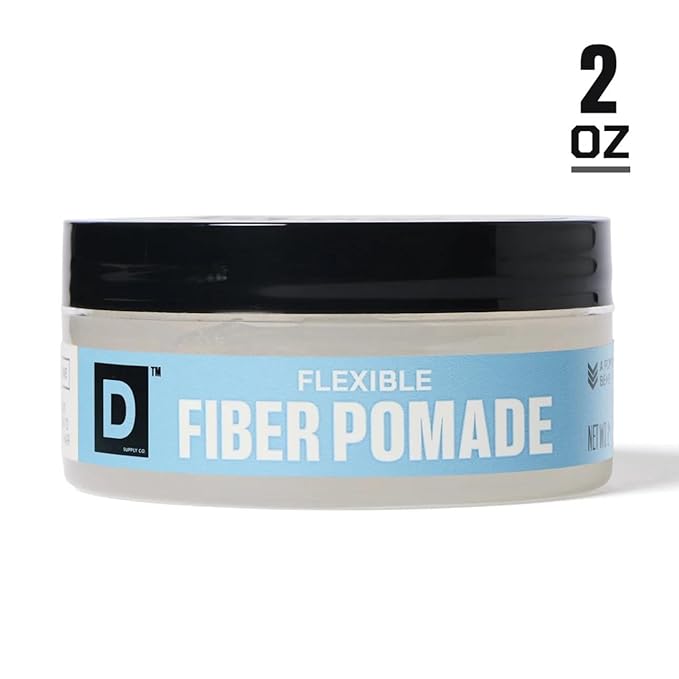 Duke Cannon Supply Co. Flexible Fiber Pomade – 2 oz – Strong Hold, No Shine, Water-Based for Easy Washout, Textured & Pliable Finish for Shorter Hairstyles