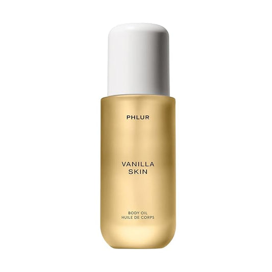 PHLUR Vanilla Skin Body Oil For Women & Men - Lightweight & Nourishing - With Ceramide-Rich Oils & Skin-Mimicking Lipids - Pink Pepper, Cashmere Wood & Sandalwood Scented (4 Fl Oz)