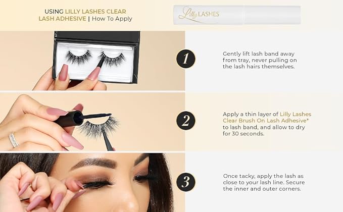 Lilly Lashes 3D Mykonos Faux Mink Strip Eyelashes, False Eyelashes Dramatic Look, Reusable False Lashes, Fake Lashes Pack, Lash Strips with Luxury Silk Like Fibers, No Lash Glue Included