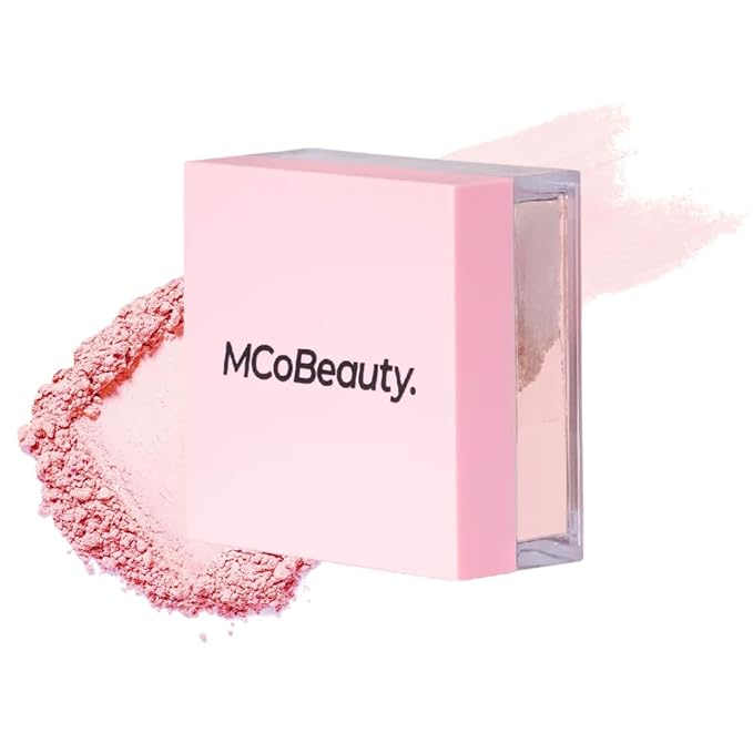 MCoBeauty - Loose Powder Cool & Set - Rose Pink Shade - Finely Milled Water-Based Setting Powder with Hyaluronic Acid, Glycerin & Vitamin E - Vegan, Cruelty Free Cosmetics - Face Makeup
