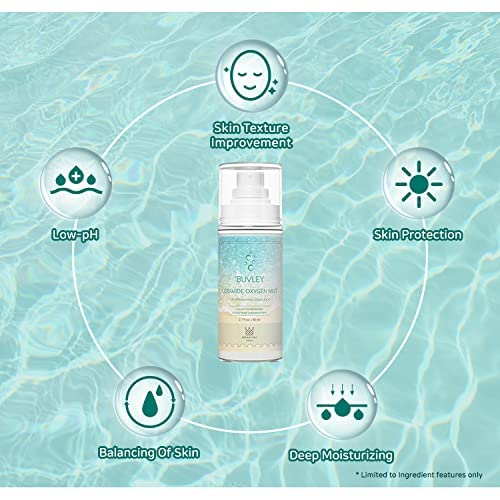 BUVLEY Ceramide Oxygen Face Mist | Low pH, Vegan, Cruelty Free | Hydrating Refreshing Soothing Facial Mist Spray with Antioxidants 2.7 Fl Oz (2)