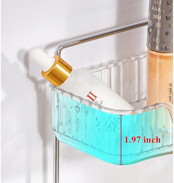 Corner Bathroom Counter Organizer, Vanity Trays for Bathroom, Skincare Makeup Organizer Shelf, Shelf Cosmetics, Toiletries, Lotions, Perfumes (3 Tiers, Clear)