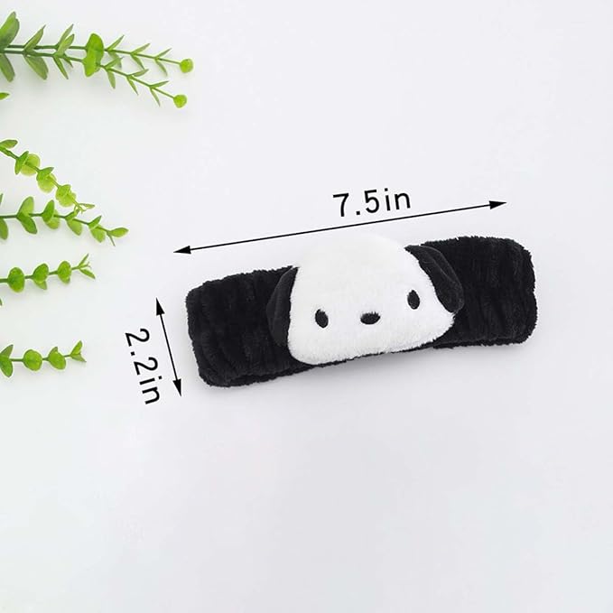 Kugiter Kawaii Spa Headband for Washing Face, Make Up, Party; Soft, Stretchy, Comfortable; Black; 1 Count (Pack of 1) for Women