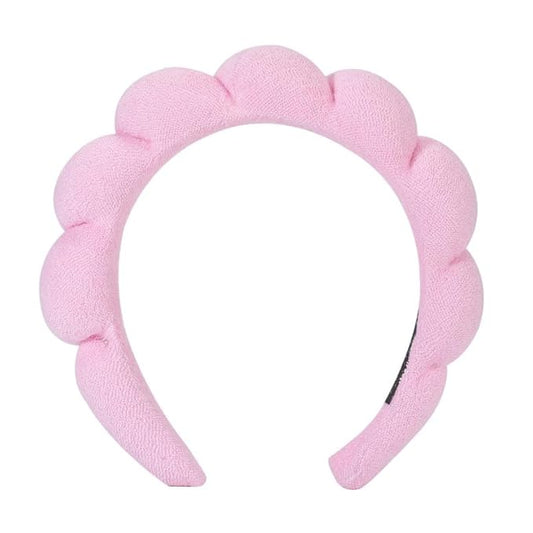 OCTAZI Soft Puffy Headband for Washing Face – Terry Cloth Skincare & Makeup Removal Hair Band for Women & Girls | Non-Slip Bubble Spa Headbands for Facial, Exfoliating, Bath & Beauty Routine