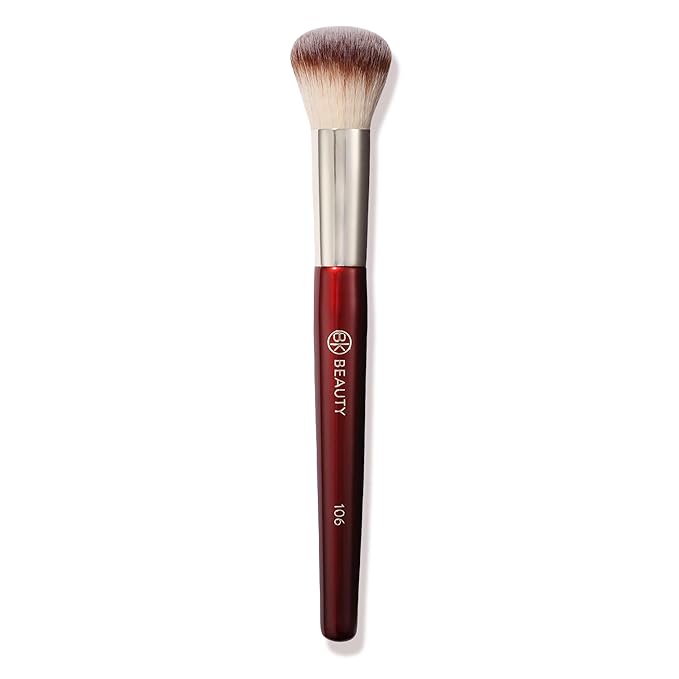 BK BEAUTY 106 ROUND FOUNDATION BRUSH – Dense Dome Shape for Liquid & Cream Foundation, Seamless Streak-Free Application, Multi-Use Face Makeup Tool