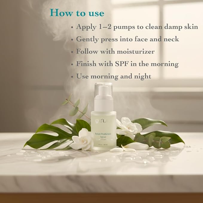 Serum – Botani Hyaluronic, Organic Anti-Aging Face Serum with Plant Stem Cells, Botanical Hyaluronic Acid & Vitamin C & Vitamin E – Hydrating, Brightening & Firming for Radiant Skin