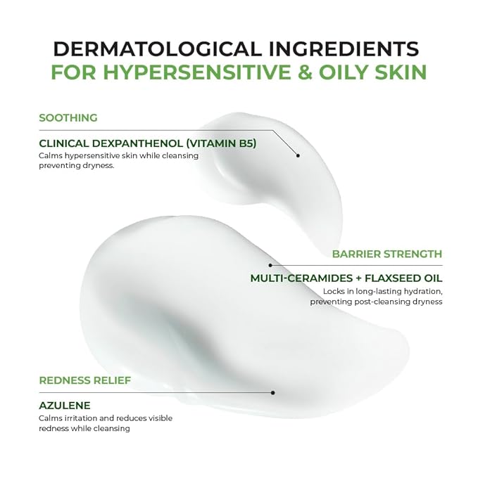 JUMISO D-Panthenol Barrier Soothing Cleansing Milk (10.14oz) | Hydrating Milk Cleanser for Sensitive Oily Skin | Barrier Repair Makeup Remover with Ceramides & Azulene | Non-Stripping Face Wash