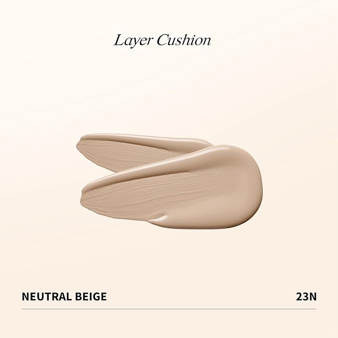 Heart Percent Dote on Mood Layer Cushion SPF 50+/PA+++ with Refill, Satin Glow Silky Flawless Finish Full Coverage Advanced Skincare Foundation (#23N)