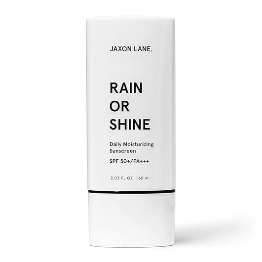 RAIN OR SHINE Anti Aging Face Sunscreen SPF 50 for Clear Skin w/Green Tea, Hyaluronic Acid, Vitamin E Oil, Ginseng, Licorice Root – SPF Moisturizer for Face & Body (Fragrance-Free, 2.03 Fl Oz, 4 pack)