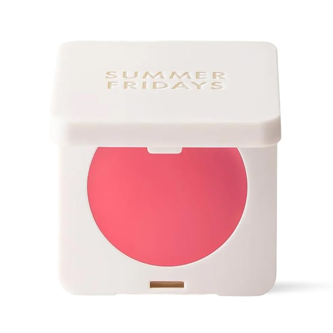 Summer Fridays Blush Butter Balm - Skincare-Infused Hydrating Cream Blush with Hyaluronic Acid, Ceramides, & Shea Butter for a Dewy Flush of Color - Cheek and Lip Tint - Pink Sunset (0.14 Oz)