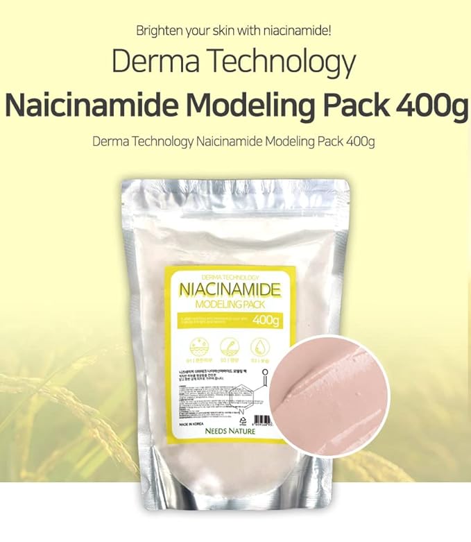Modeling Mask with Niacinamide for Face – NEEDS NATURE | Pore-Refining Peel-Off Rubber Mask | Korean Skincare | Home Spa Treatment | 400g Powder Pack with Mixing Tools