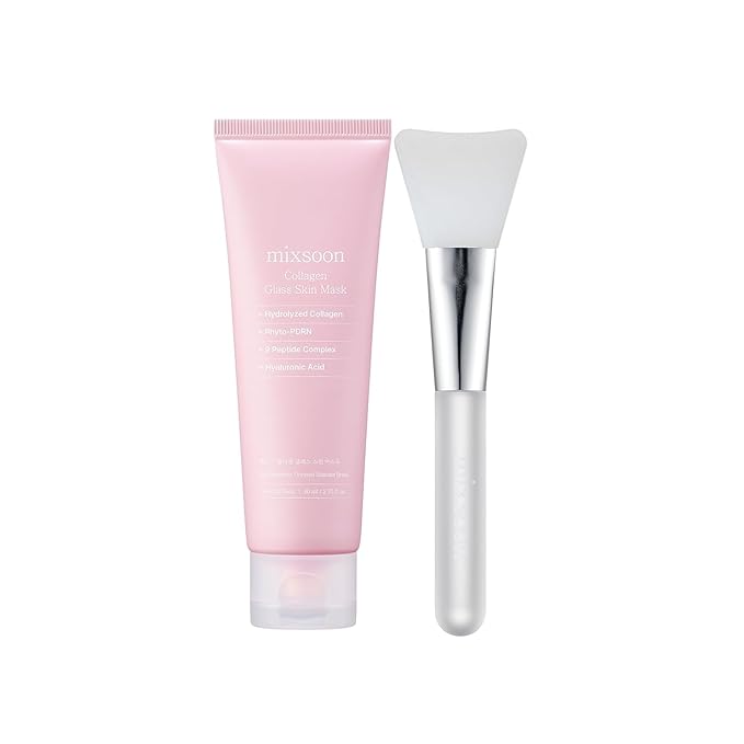mixsoon Collagen Glass Skin Mask - Hydrating and Firming Collagen Wrapping Peel Off Mask, Low Molecular Collagen, Radiant Smooth Finish for Glowing Skin 80ml / 2.71 fl.oz. Korean Glass Skin Care