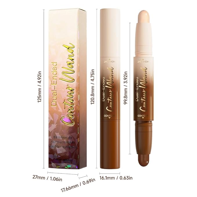 evpct Nude & Light Beige Cream Foundation Stick Face Body Makeup Dual Ended, no Transfer Waterproof 2 in 1 Cream Concealer Stick Contouring Makeup, Nose Contour Bronzer Sticks Face Highlighter Make up