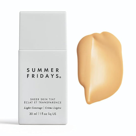 Summer Fridays Sheer Skin Tint - Skin Tint with Hyaluronic Acid - Helps Diminish Uneven Skin Tone - Sheer to Light Coverage - Shade 3 - Light with Golden Undertones (1 Fl Oz)