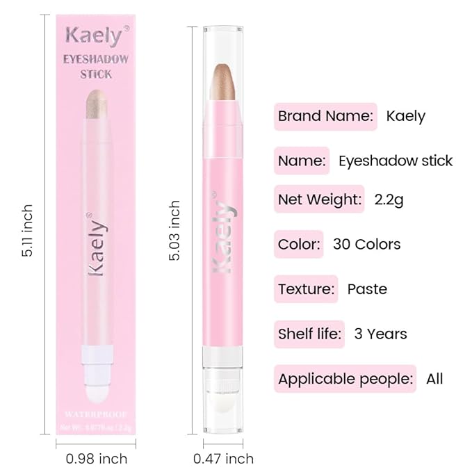 evpct 2Pcs Cream Eye Shadow Brightener Sticks Set for Eyes Waterproof, Sand & Blonde Shimmer Cream Eyeshadow Applicator Stick Long Lasting Pigmented Eye Makeup sombras en crema para ojos 25+38