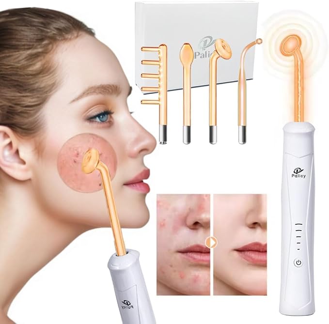Wireless Lift Wand Professional High Frequency Facial Wand Machine Includes 4 Electrodes,Therapy Wand - Xenon Gas Diminish Wrinkles, Scars, Dark Circles, Breakthrough Device for Beauty (Black)