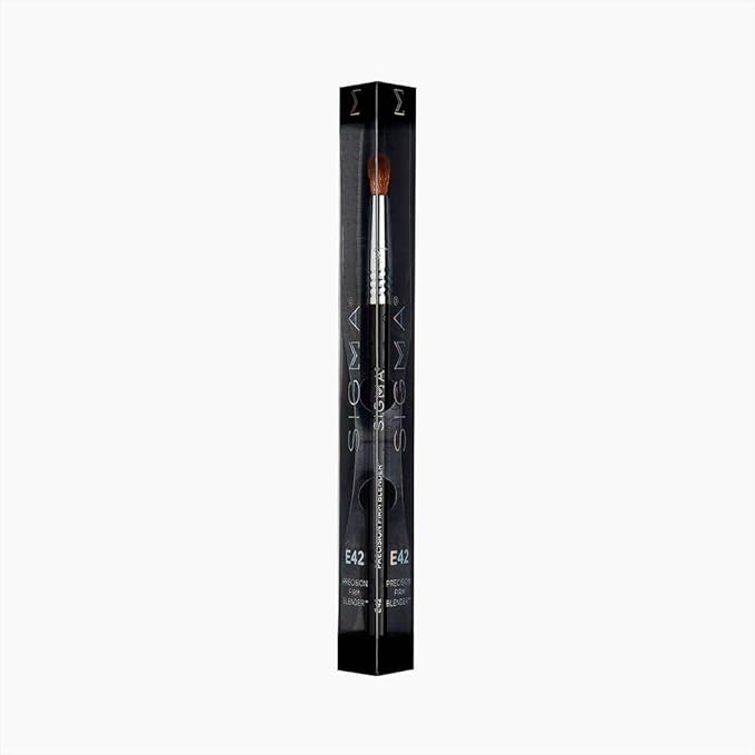 Sigma Beauty Professional E42 Precision Firm Blender Brush – Professional Dense Blending Brush for Cream or Powder Products - Firm Precision Eyeshadow Brush for Small or Hooded Eyes (1 Brush)