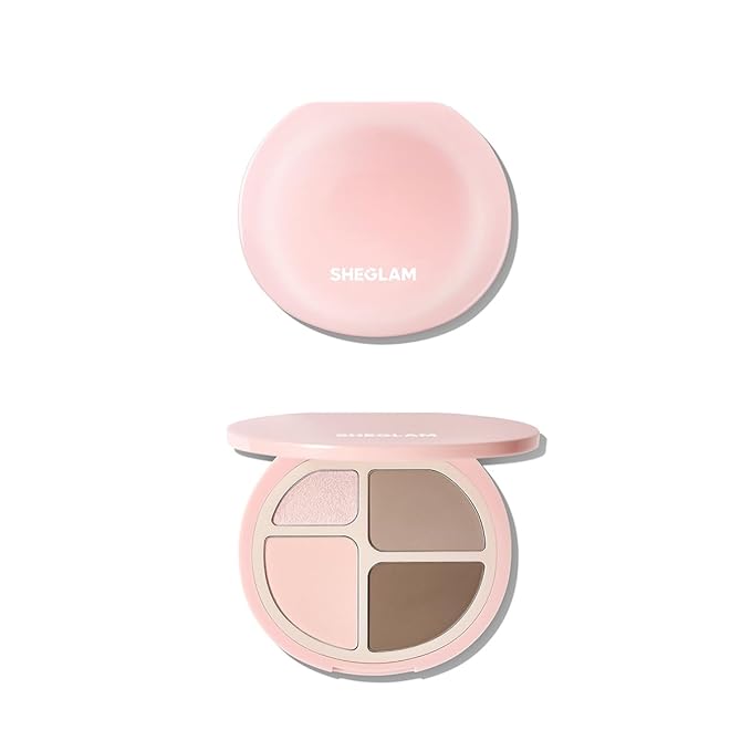 SHEGLAM Hypersculpt Highlight & Contour Palette 4 Shades 2-IN-1 Face Shimmer Highlighter and Matte Contour Bronzer-Cool